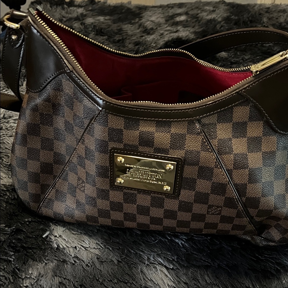 Designer Brown Checkered Shoulder Bag